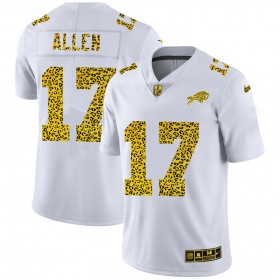Buffalo Bills Tröjor Josh Allen 17 Nike Flocked Leopard Print Vit - Herr